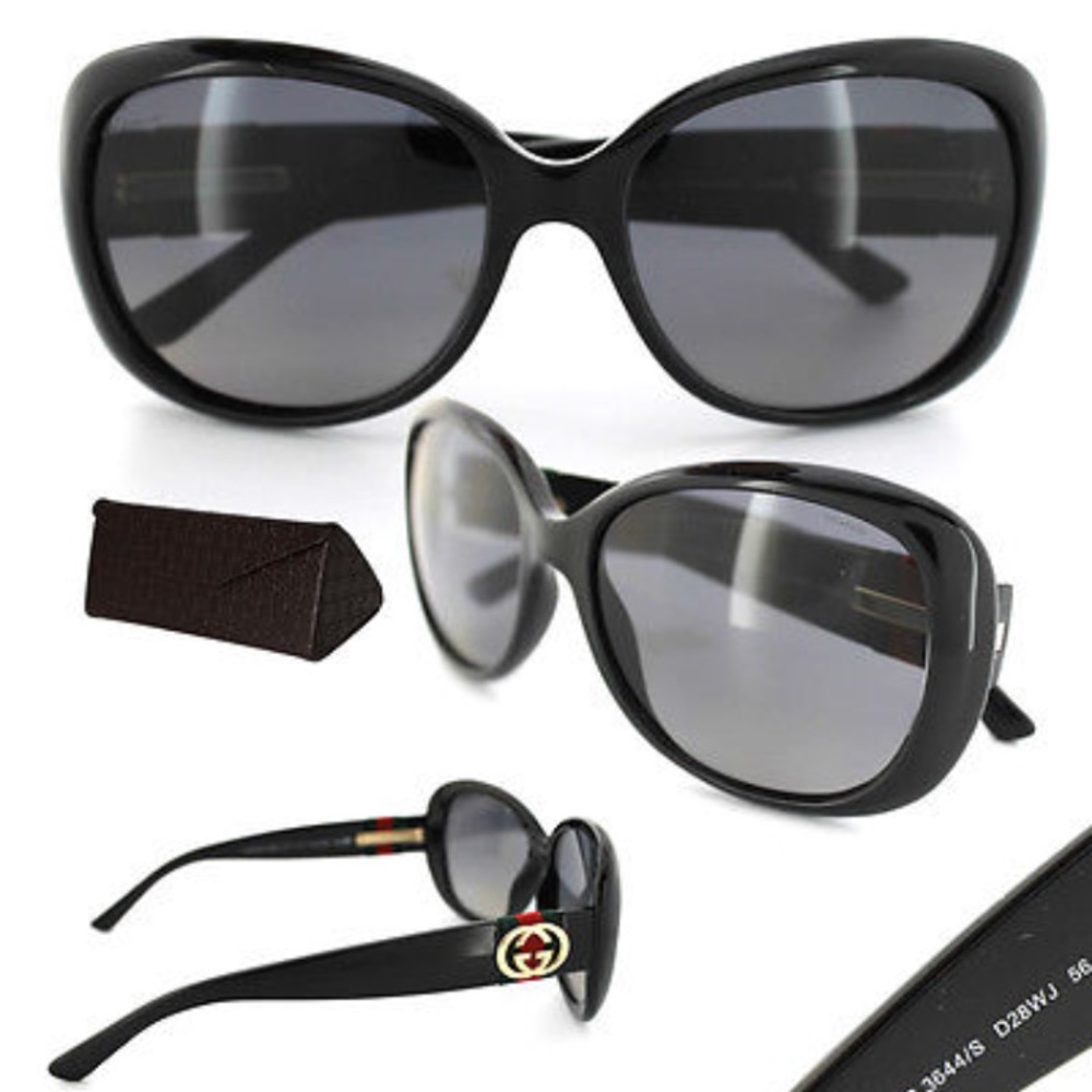 Gucci Sunglasses logo Black authentic